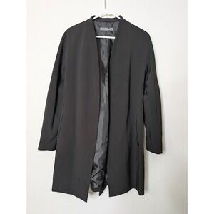 SANDRO‎ FERRONE Italy Wrap Jacket Blazer Black Office Size 46 Pockets Work Long